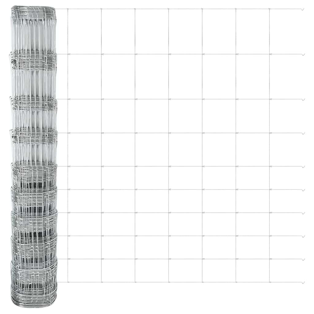 Wildzaun Silber 50 x 1,2 m Verzinkter Stahl